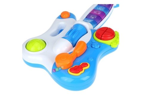 Interaktywna Gitara Pianinko Gra Świeci Niebieska