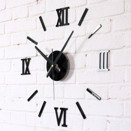 Zegar Ścienny naklejany czarny cyfry rzymskie 130cm