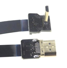 Miniaturowy kabel HDMI do Micro HDMI kolanko - 33cm Czarny