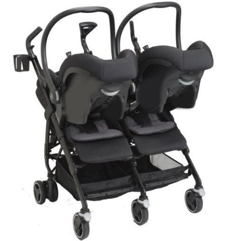 Dana For 2 Maxi-Cosi + 2 x fotelik Cabrio Fix - bliźniaczy wózek spacerowy vivid red