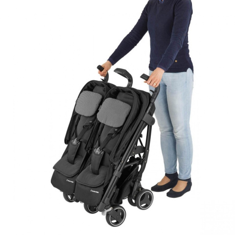 Dana For 2 Maxi-Cosi + 2 x fotelik Cabrio Fix - bliźniaczy wózek spacerowy vivid red