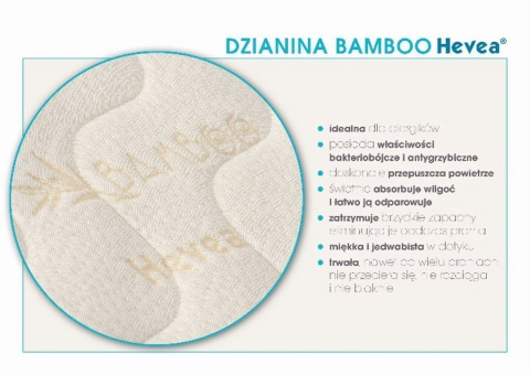 Materac z lateksem Hevea Bio Bamboo Junior 160x90