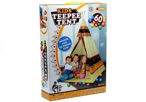 Namiot Tipi Indiański Baza Dla Dzieci + 60 Piłek 155 cm