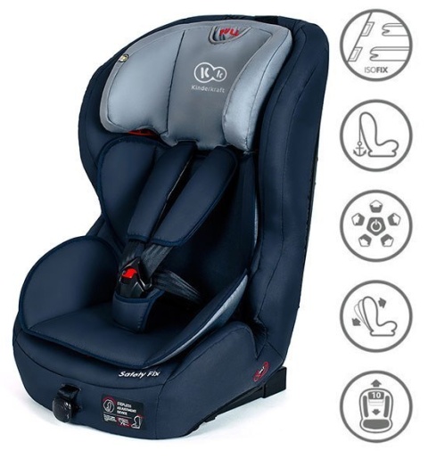 SAFETY-FIX KinderKraft fotelik samochodowy 9-36kg z systemem ISOFIX - Navy