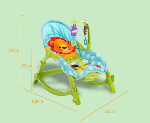 Leżaczek bujaczek z muzyką 3w1 do 18kg Baby Mix 130824