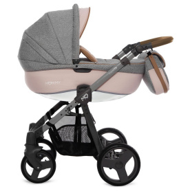 MOMMY 3w1 BabyActive wózek głęboko-spacerowy + fotelik samochodowy Kite 0-13kg - 09 Pinky