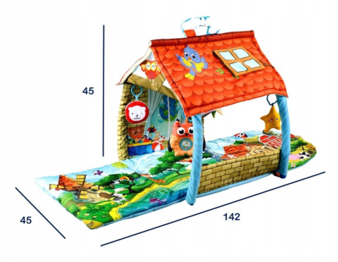 AGNES Plus Lionelo 2w1 mata edukacyjna + domek