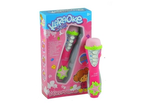 Różowy Mikrofon Karaoke Dziecięcy + 10 Melodii