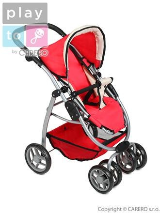 PLAYTO 19769 WÓZEK 2W1 DLA LALEK JASMINKA CZERWONY