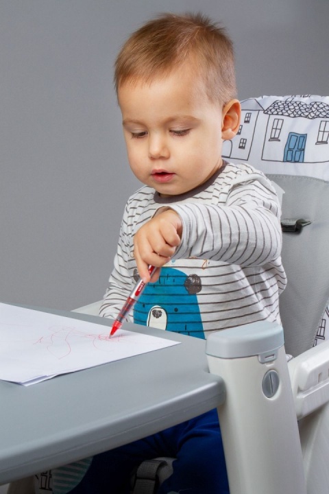 HOMEE CARETERO 2w1 krzesełko do karmienia i stolik - Grey