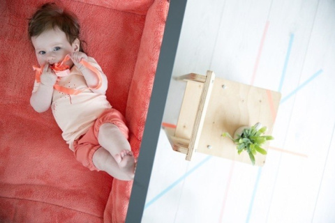 SNOOZEBABY Mata do zabawy 105x85 - koralowy