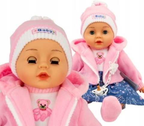 LALKA BOBAS MÓWI I ŚPIEWA POLSKI 45CM+SMOCZEK_79 MARIOTOYS