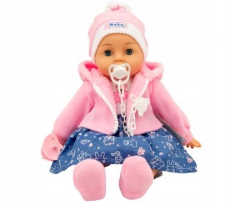 LALKA BOBAS MÓWI I ŚPIEWA POLSKI 45CM+SMOCZEK_79 MARIOTOYS