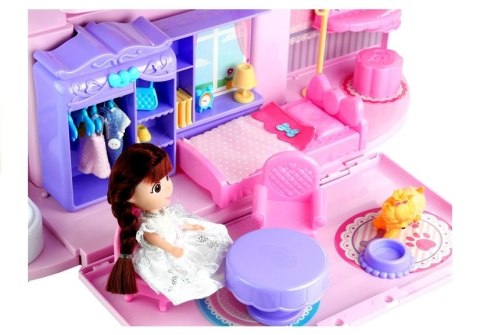 Rozkładany Domek W Walizce Lalka Pies Dodatki Róż