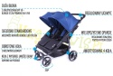 EASY TWIN 3.0 Baby Monsters wózek bliźniaczy - wersja spacerowa Red