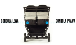 Gondola do wózka EASY TWIN Baby Monsters + zestaw kolorystyczny Red