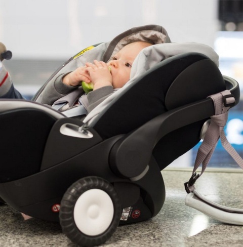 Rollersy - Adaptery z kółkami do fotelików samochodowych Maxi Cosi, Cybex, BeSafe, X-Lander, Joie, Safety 1st, Nuna - Baby Grey