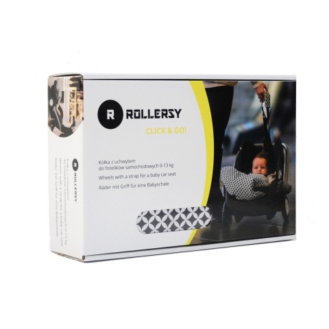 Rollersy - Adaptery z kółkami do fotelików samochodowych Maxi Cosi, Cybex, BeSafe, X-Lander, Joie, Safety 1st, Nuna - Basic