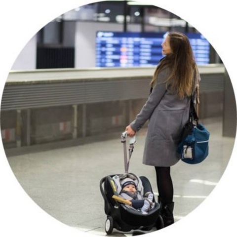 Rollersy - Adaptery z kółkami do fotelików samochodowych Maxi Cosi, Cybex, BeSafe, X-Lander, Joie, Safety 1st, Nuna - Frost Mint