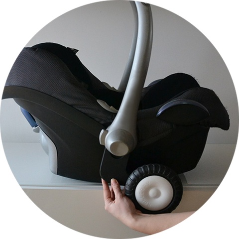 Rollersy - Adaptery z kółkami do fotelików samochodowych Maxi Cosi, Cybex, BeSafe, X-Lander, Joie, Safety 1st, Nuna - Navy Blue