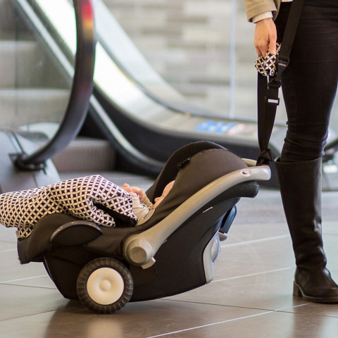 Rollersy - Adaptery z kółkami do fotelików samochodowych Maxi Cosi, Cybex, BeSafe, X-Lander, Joie, Safety 1st, Nuna - Navy Blue