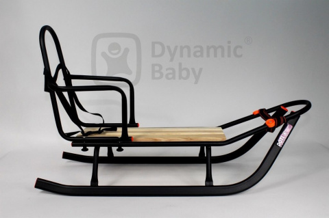 SANKI DZIECIĘCE DOTI Dynamic Baby z pchaczem i oparciem - srebrne - czerwone