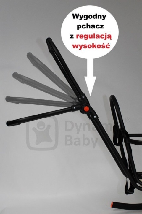 SANKI DZIECIĘCE DOTI Dynamic Baby z pchaczem i oparciem - czarne