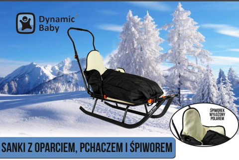 SANKI DZIECIĘCE DOTI Dynamic Baby z pchaczem, oparciem i śpiworem - czerwone