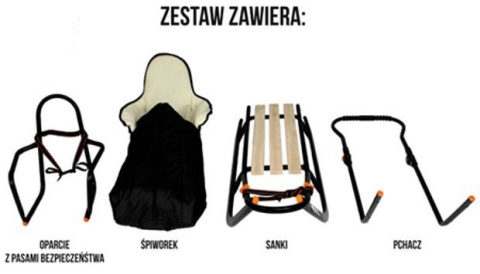 SANKI DZIECIĘCE DOTI Dynamic Baby z pchaczem, oparciem i śpiworem - srebrne