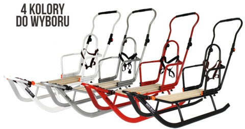 SANKI DZIECIĘCE DOTI Dynamic Baby z pchaczem, oparciem , śpiworem i budką - białe