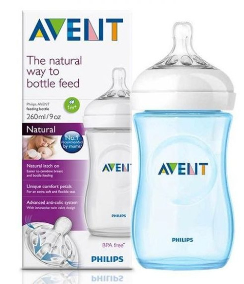 AVENT Philips Butelka z serii Natural 260ml SCF 693/17 + 695/17 niebieska GRATIS