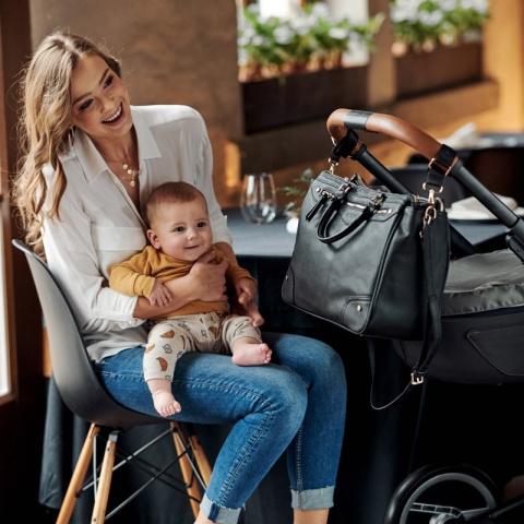 CARLA JOISSY to niezwykła torba dla Mamy o wyglądzie damskiej torebki - Black/Gold