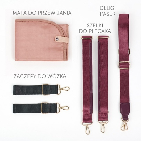 LUNA 2w1 JOISSY to połączenie torby i plecaka dla mamy - Burgundy