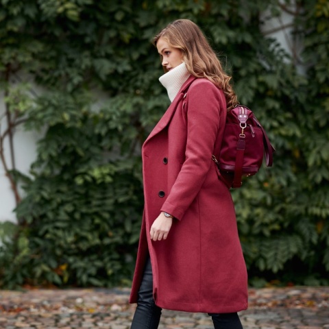 LUNA 2w1 JOISSY to połączenie torby i plecaka dla mamy - Burgundy