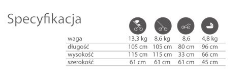 MOMMY Spring - Summer 3w1 BabyActive wózek głęboko-spacerowy + fotelik samochodowy Kite 0-13kg - NIGHT PARADISE 12