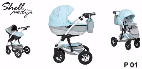 SHELL PRESTIGE 3w1 BabyActive wózek głęboko-spacerowy + fotelik samochodowy 0m+ P01