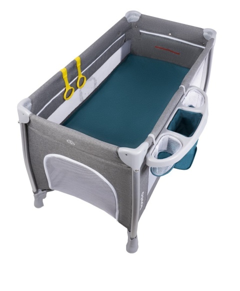 SIMON łóżeczko turystyczne Lionelo, LEN, drugi poziom, przewijak, uchwyty do wstawania - Ocean