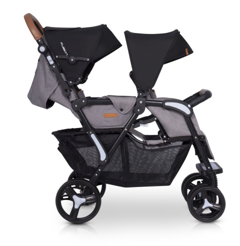 FUSION easyGO wózek spacerowy dla bliźniąt lub dla dzieci rok po roku typu „tandem” - Grey Fox