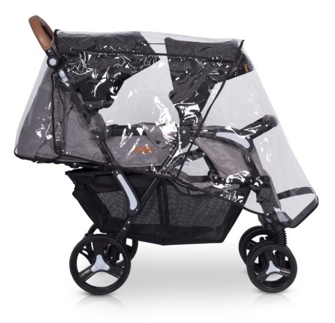 FUSION easyGO wózek spacerowy dla bliźniąt lub dla dzieci rok po roku typu „tandem” - Grey Fox