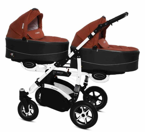 TWINNI PREMIUM 2w1 BabyActive wózek bliźniaczy głęboko-spacerowy - 08 Rosso