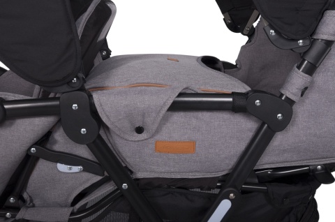 FUSION easyGO wózek spacerowy dla bliźniąt lub dla dzieci rok po roku typu „tandem” - Grey Fox
