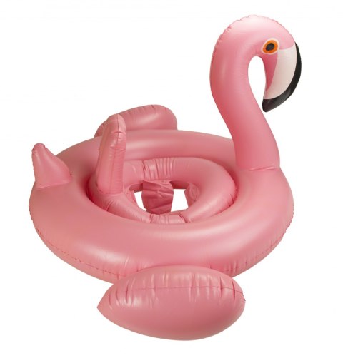 Kółko do pływania dla niemowląt koło pontonik dla dzieci z siedziskiem kółko plażowe flaming max 20kg 1-3lata 60 cm