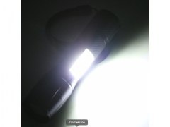 Latarka taktyczna LED COB zoom akum micro usb 13cm