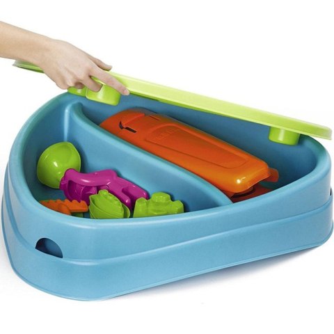 FEBER Stolik Wodny z Przykrywą 4w1 Piaskownica Biurko Stolik Piknikowy Statki Foremka Łódeczki 5 Akc.