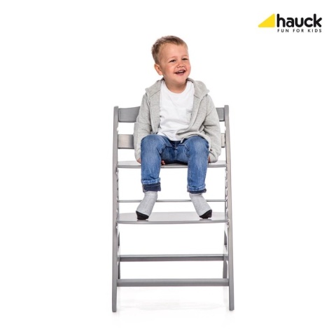 ALPHA+ Hauck krzesełko do karmienia drewniane - grey