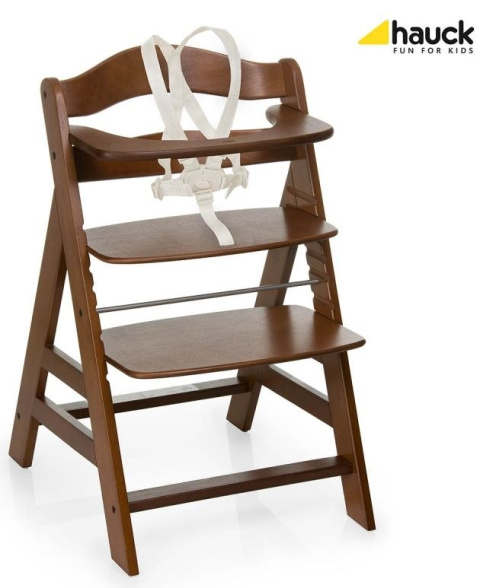 ALPHA+ Hauck krzesełko do karmienia drewniane - walnut