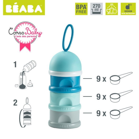 Beaba Pojemniki na mleko w proszku blue