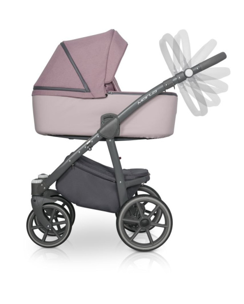RIKO MARLA Wózek wielofunkcyjny 3w1 z fotelikiem 0-13 kg - SCARLET