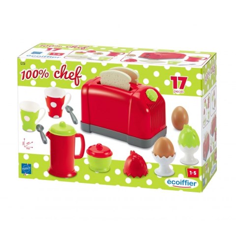 Ecoiffier Zestaw Śniadaniowy z Tosterem 17elem.