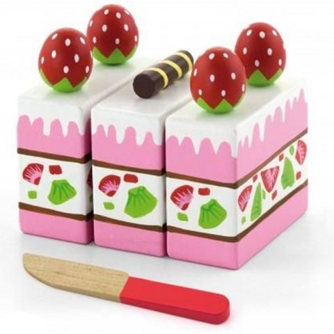 Viga Drewniany Tort Truskawkowy Ciasto do krojenia